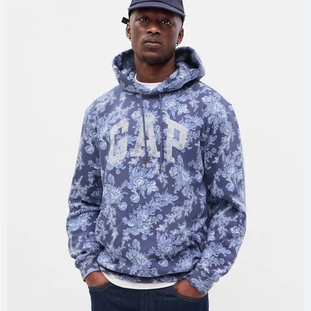 NWT Gap x LoveshackFancy blue floral hoodie.